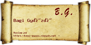 Bagi Győző névjegykártya
